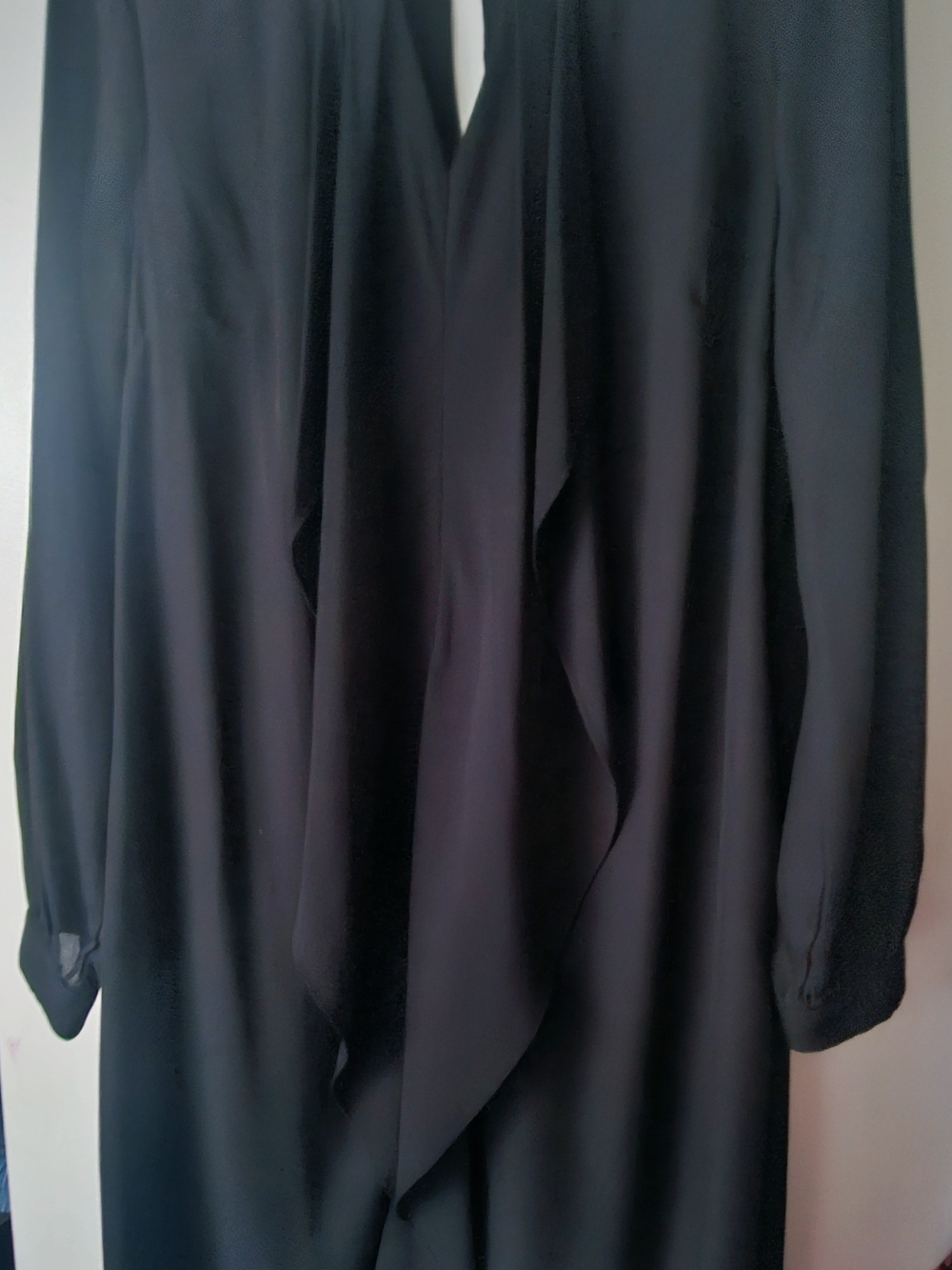 Black Women's Draped Open-Front Dress